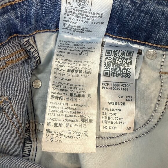 Levis 711 Skinny Jeans Womens Size 28 Medium Wash Denim Stretch Ankle Length - Picture 5 of 16